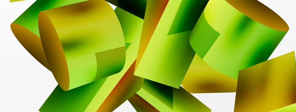 Vector 3d abstract background. Shapes 3d triangle and cylinder. Trendy techno Illustrazione stock