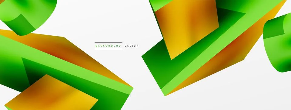 Vector 3d abstract background. Shapes 3d triangle and cylinder. Trendy techno Ilustração Stock