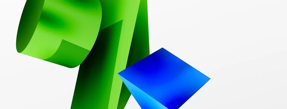 Vector 3d abstract background. Shapes 3d triangle and cylinder. Trendy techno Illustrazione stock