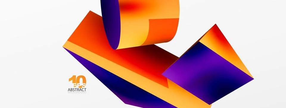 Vector 3d abstract background. Shapes 3d triangle and cylinder. Trendy techno Ilustração Stock