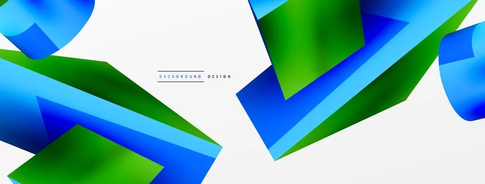 Vector 3d abstract background. Shapes 3d triangle and cylinder. Trendy techno Illustrazione stock