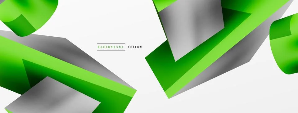 Vector 3d abstract background. Shapes 3d triangle and cylinder. Trendy techno Stock Illustration