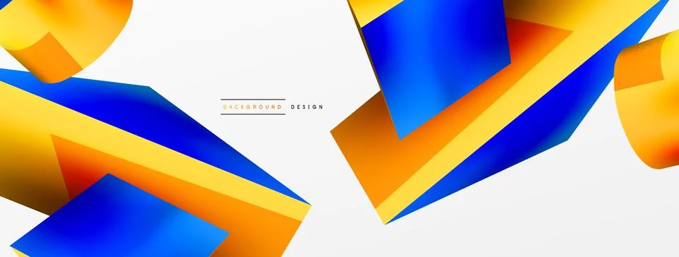 Vector 3d abstract background. Shapes 3d triangle and cylinder. Trendy techno Ilustração Stock