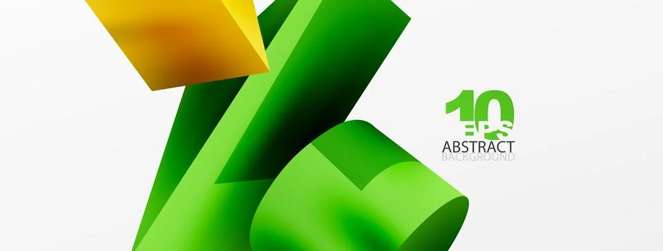 Vector 3d abstract background. Shapes 3d triangle and cylinder. Trendy techno Ilustração Stock