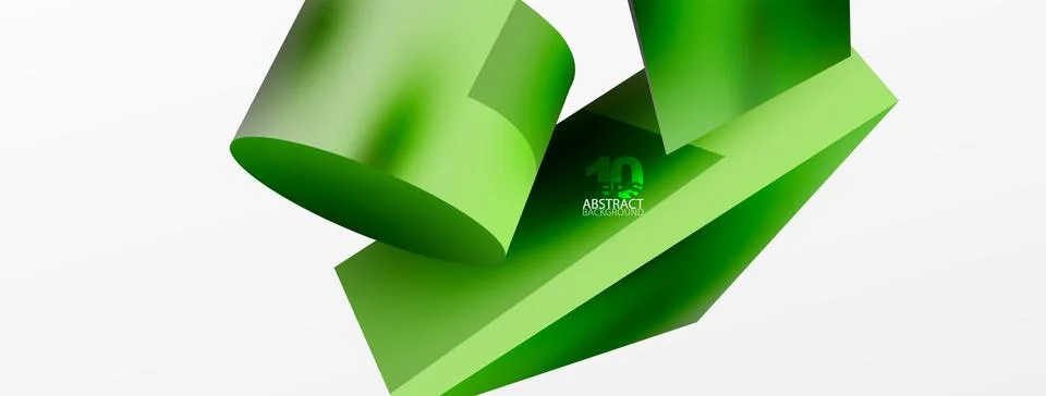 Vector 3d abstract background. Shapes 3d triangle and cylinder. Trendy techno Stock Illustration