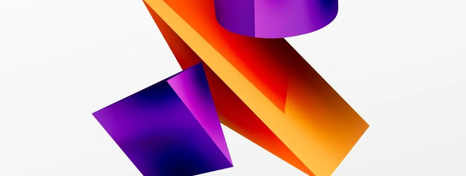 Vector 3d abstract background. Shapes 3d triangle and cylinder. Trendy techno 스톡 일러스트