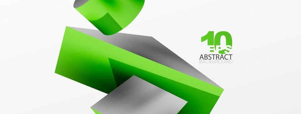 Vector 3d abstract background. Shapes 3d triangle and cylinder. Trendy techno Ilustração Stock