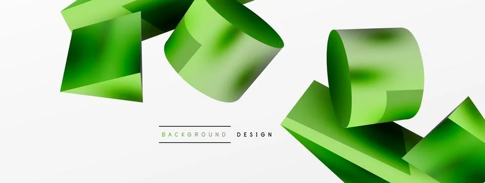 Vector 3d abstract background. Shapes 3d triangle and cylinder. Trendy techno Illustrazione stock