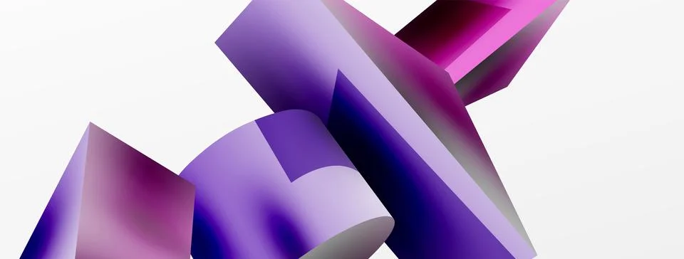 Vector 3d abstract background. Shapes 3d triangle and cylinder. Trendy techno Illustrazione stock