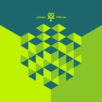 Vector 3d abstract cubes.  Colorful template Stock Illustration