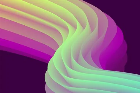 Vector 3D Abstract Fluid Liquid Curve Futuristic Background. Banner Creative Stock Illustration
