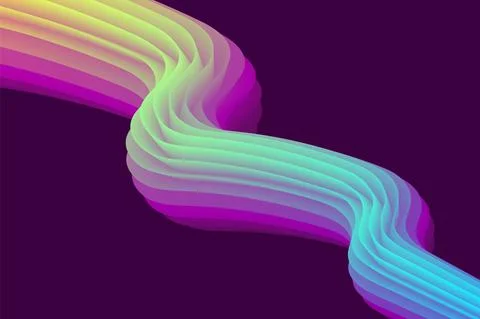 Vector 3D Abstract Fluid Liquid Curve Futuristic Background. Banner Creative Illustrazione stock