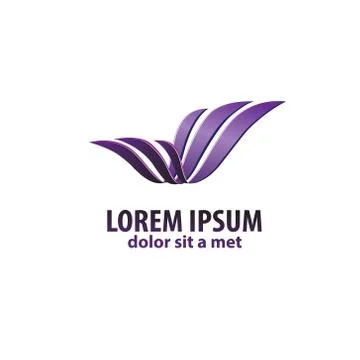 Vector 3d abstract wing flying logo for company Stock Illustration