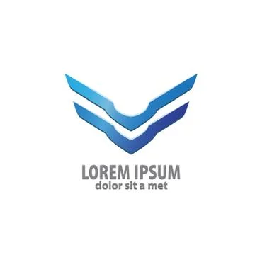 Vector 3d abstract wing flying logo for company Stock Illustration