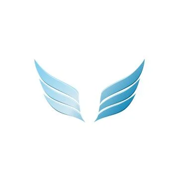Vector 3d abstract wing flying logo for company Stock Illustration