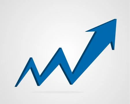 Vector 3d arrow business graph illustration. Stock Illustration