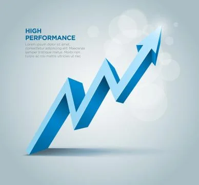 Vector 3d arrow graph illustration. Stock Illustration