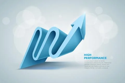 Vector 3d arrow graph illustration. Stock Illustration