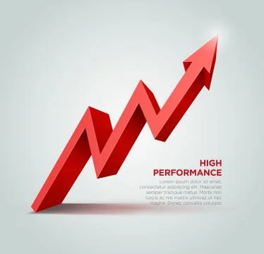 Vector 3d arrow graph illustration. Illustrazione stock