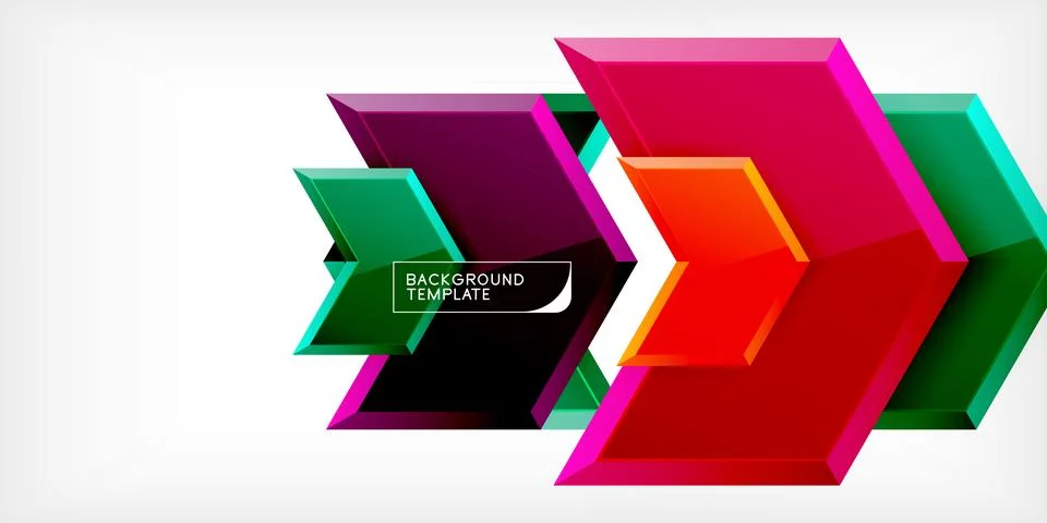 Vector 3d arrow techno design template Stock Illustration