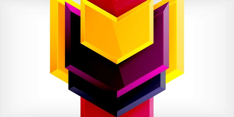 Vector 3d arrow techno design template Illustrazione stock