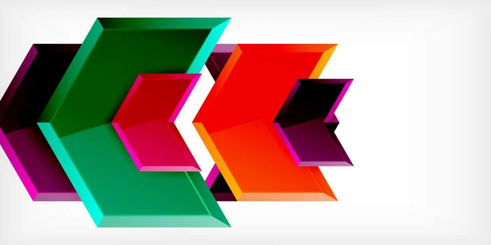 Vector 3d arrow techno design template Stock Illustration