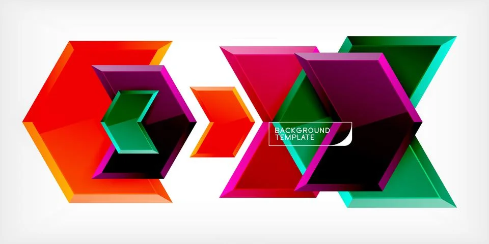 Vector 3d arrow techno design template Illustrazione stock