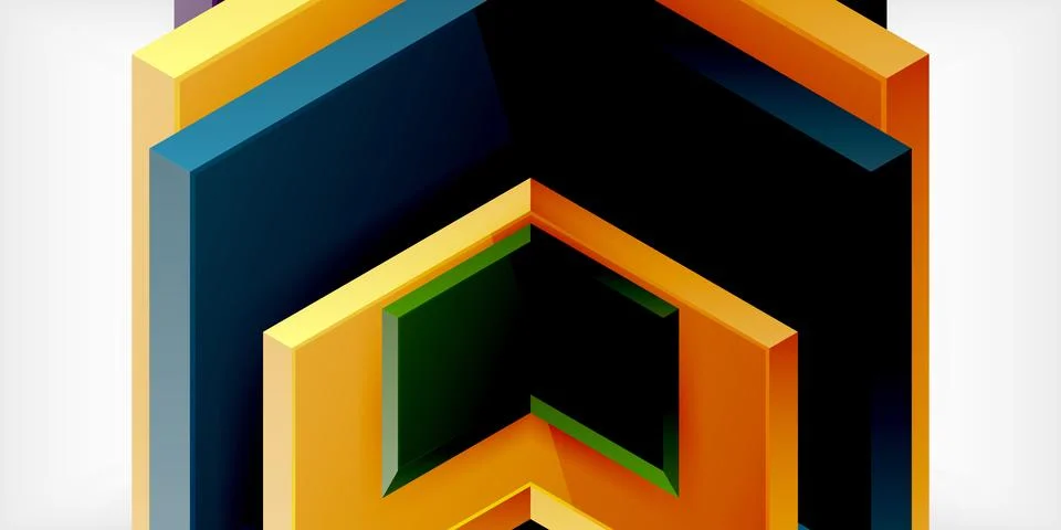 Vector 3d arrow techno design template Stock Illustration