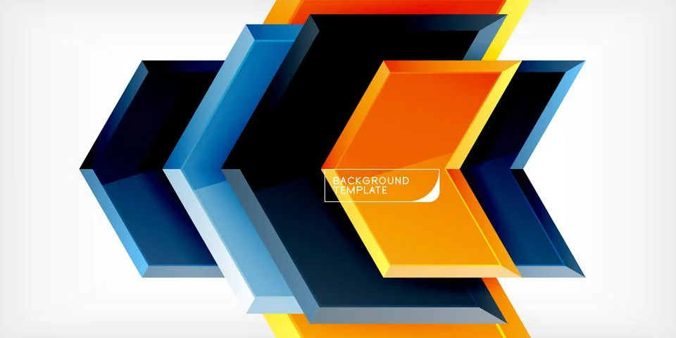 Vector 3d arrow techno design template Illustrazione stock