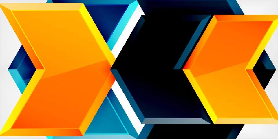Vector 3d arrow techno design template Illustrazione stock