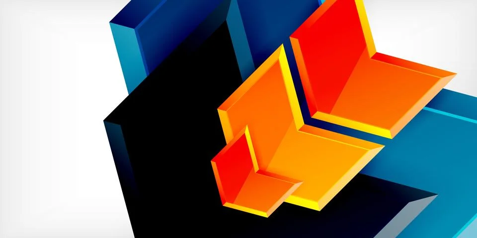 Vector 3d arrow techno design template Illustrazione stock