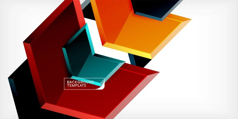 Vector 3d arrow techno design template Illustrazione stock
