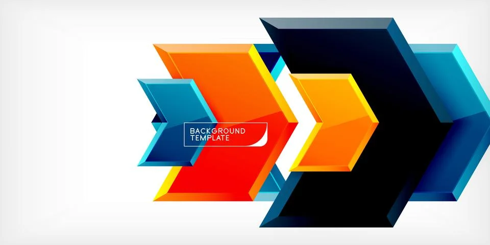 Vector 3d arrow techno design template Stock Illustration