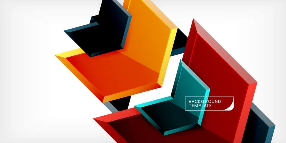 Vector 3d arrow techno design template Illustrazione stock