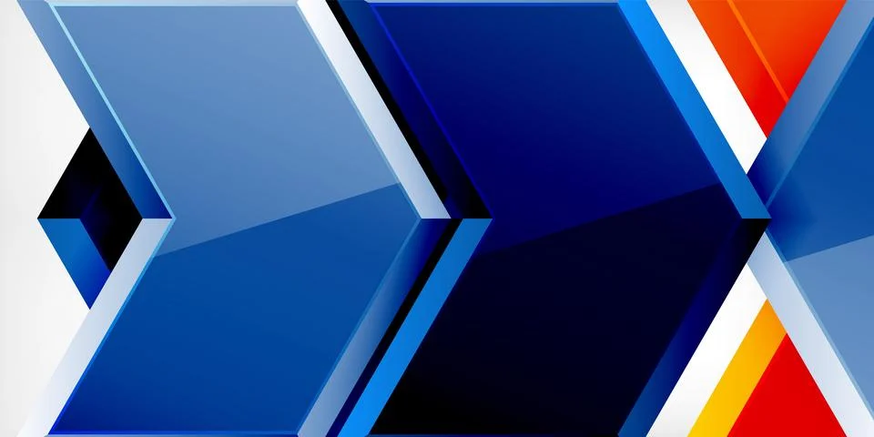 Vector 3d arrow techno design template Illustrazione stock