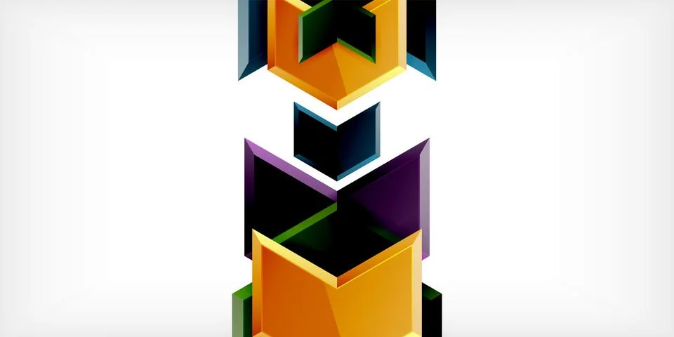 Vector 3d arrow techno design template Stock-Illustration