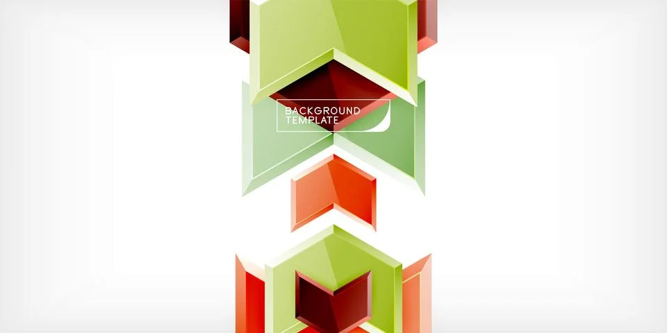 Vector 3d arrow techno design template Stock Illustration