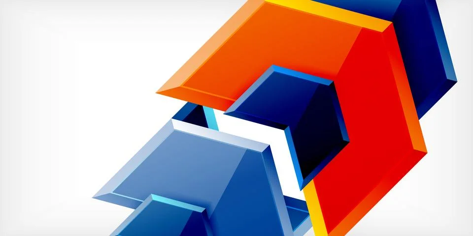 Vector 3d arrow techno design template Stock Illustration