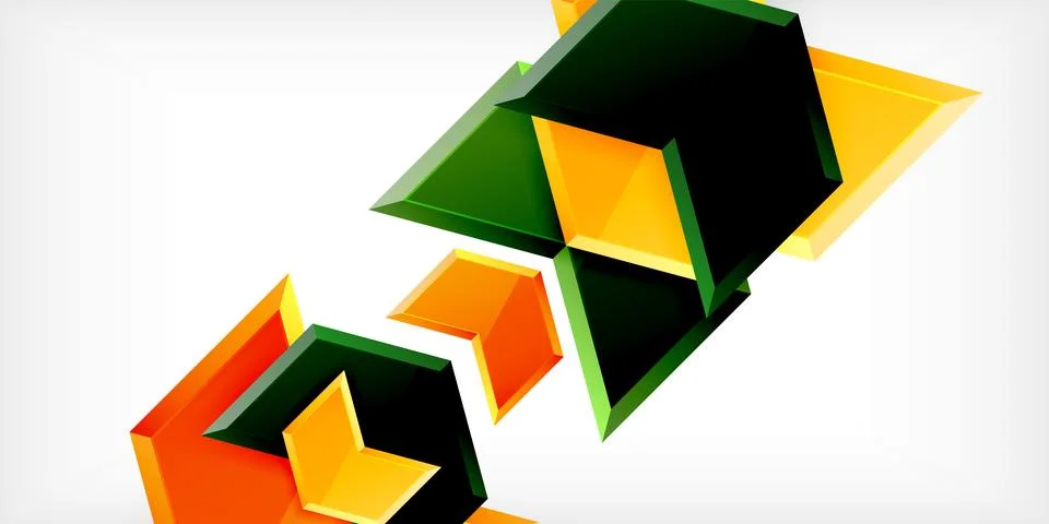 Vector 3d arrow techno design template Stock Illustration