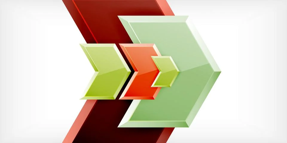 Vector 3d arrow techno design template Stock Illustration