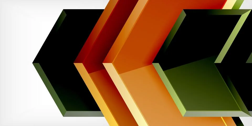 Vector 3d arrow techno design template Stock Illustration