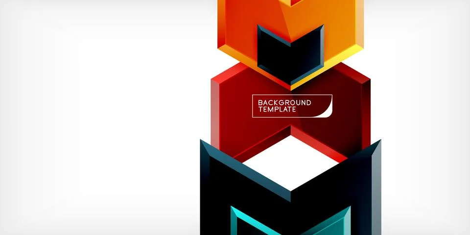 Vector 3d arrow techno design template Illustrazione stock
