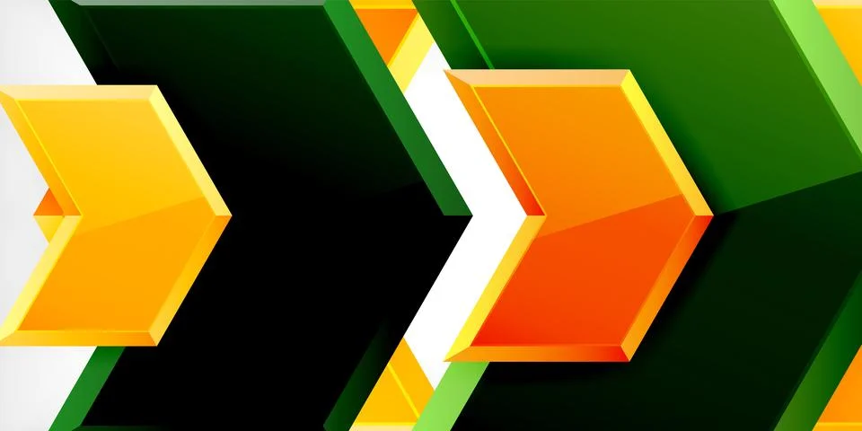Vector 3d arrow techno design template Illustrazione stock