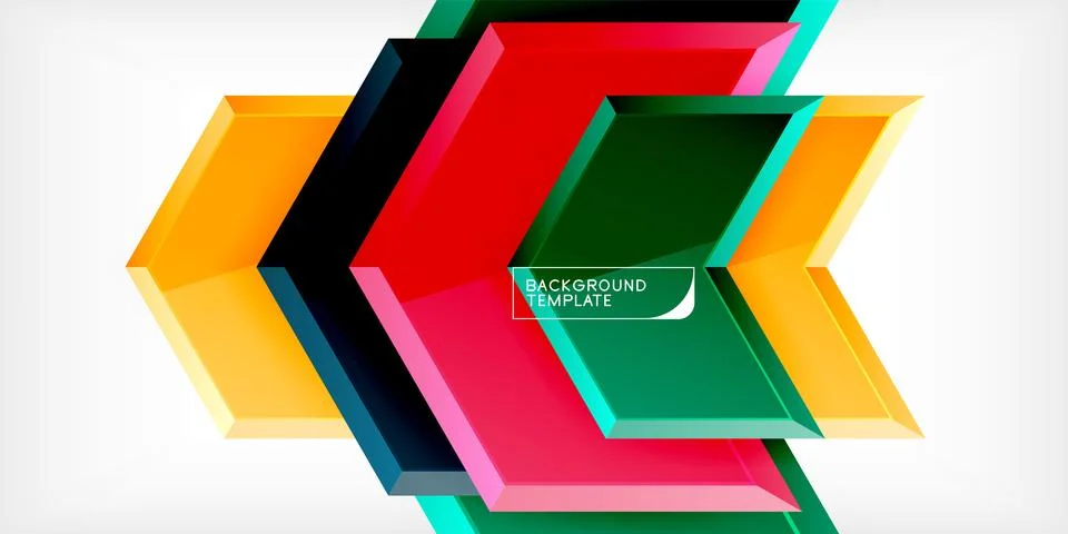 Vector 3d arrow techno design template Illustrazione stock