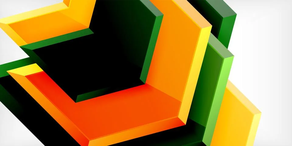 Vector 3d arrow techno design template Stock Illustration