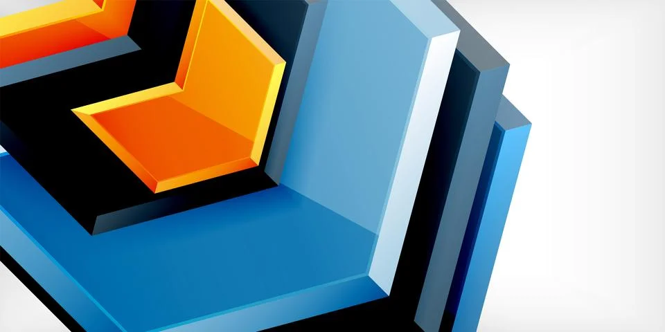 Vector 3d arrow techno design template Illustrazione stock