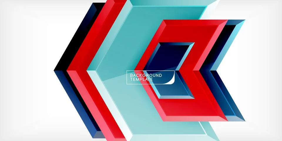 Vector 3d arrow techno design template Illustrazione stock