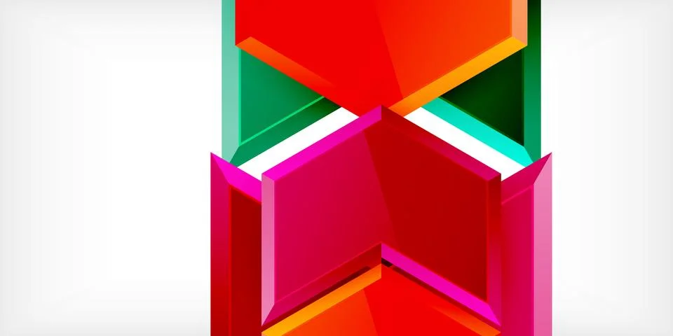 Vector 3d arrow techno design template Stock Illustration