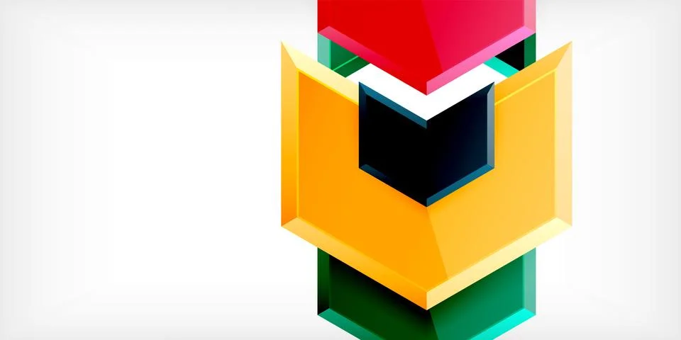 Vector 3d arrow techno design template Illustrazione stock