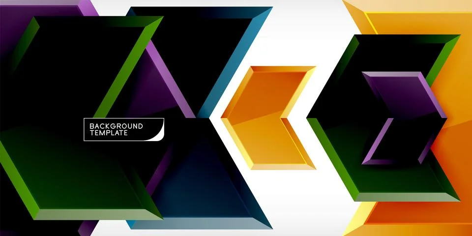 Vector 3d arrow techno design template Stock Illustration